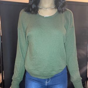 Olive green back out sweater